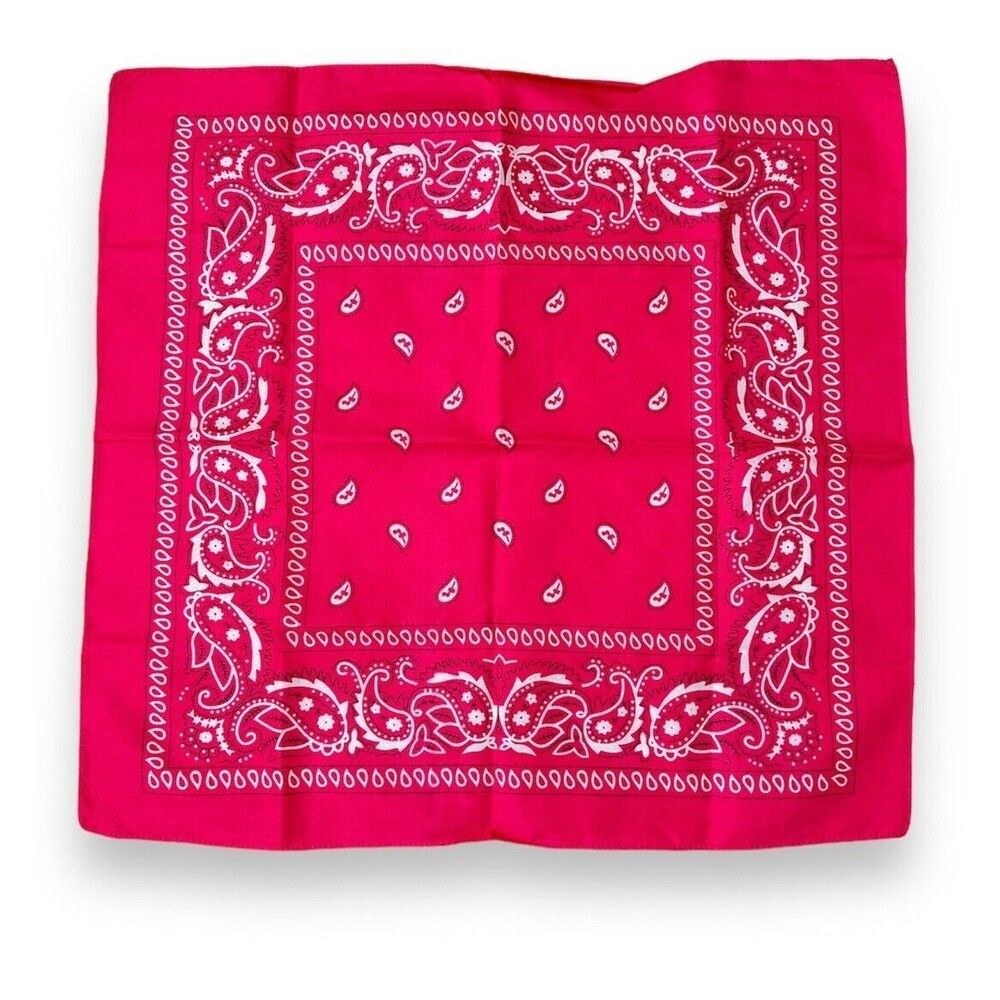 Vintage Pink Bandana 20.5” X 21” Women Scarve